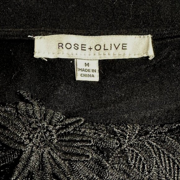 Gothic Crochet Lace Scoop Neck Cap Sleeve Black Top M – Witchy Chic Romantic - Picture 4 of 6